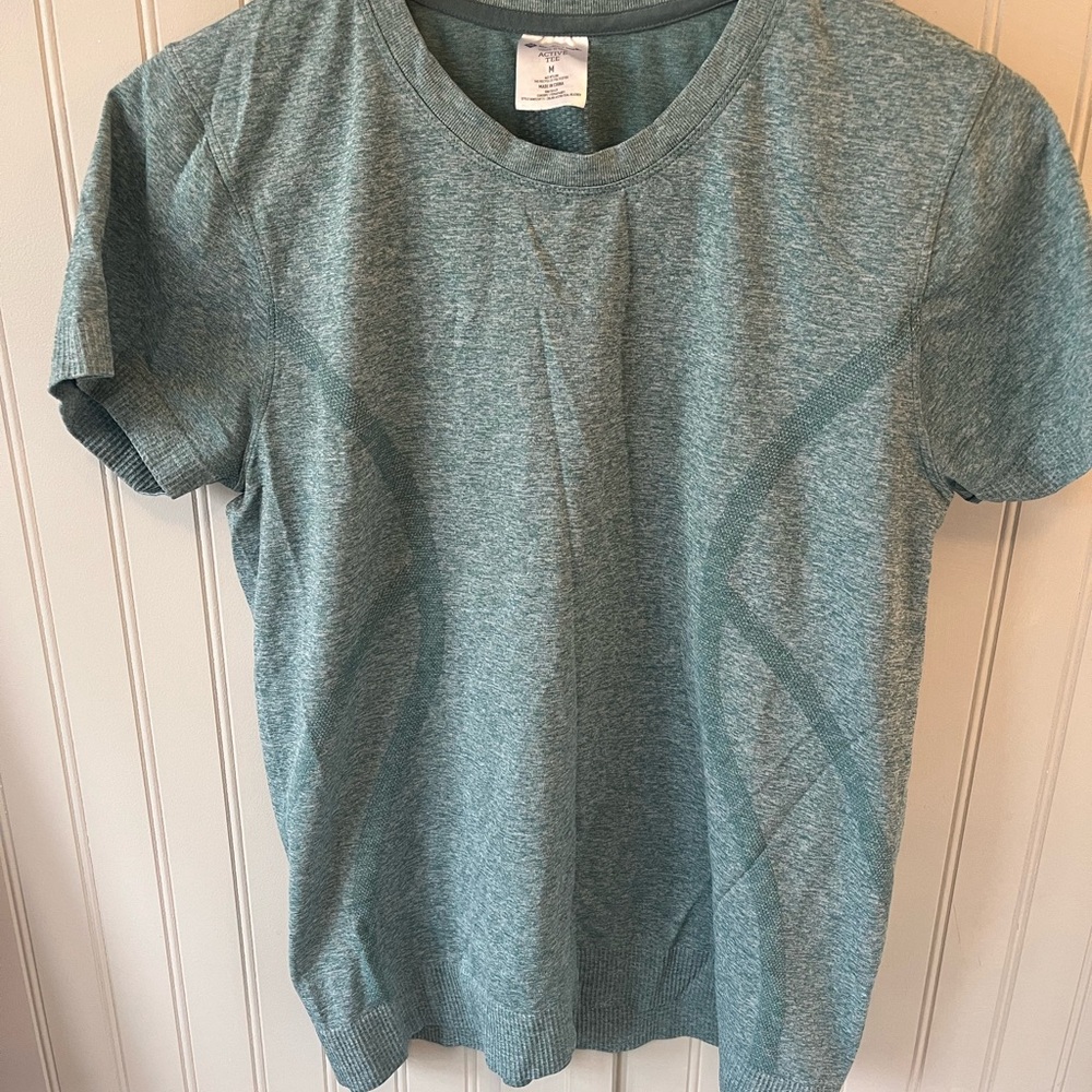 Heathered Teal running shirt